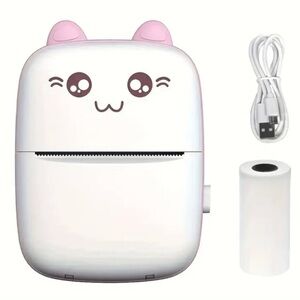 M522 Mini Portable Printer Wireless Ink, 1 Roll Printing Paper 🩵 turquoise